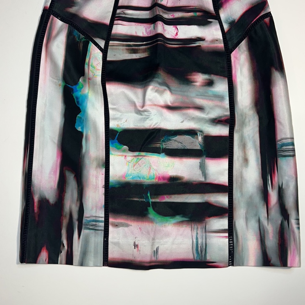 Milly Watercolor Brush Stroke Pencil Skirt, size 0 - Picture 4 of 11